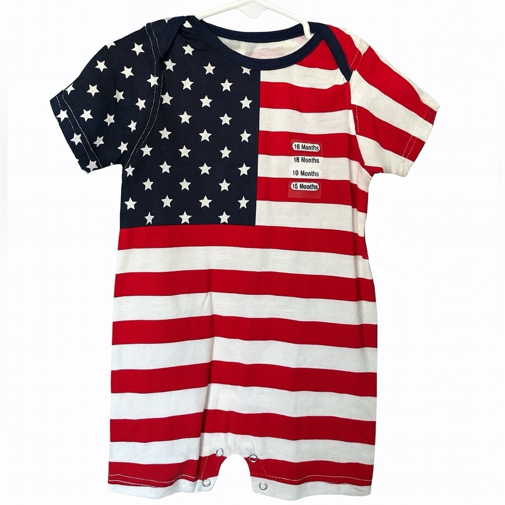 American Flag Toddler Romper NWT